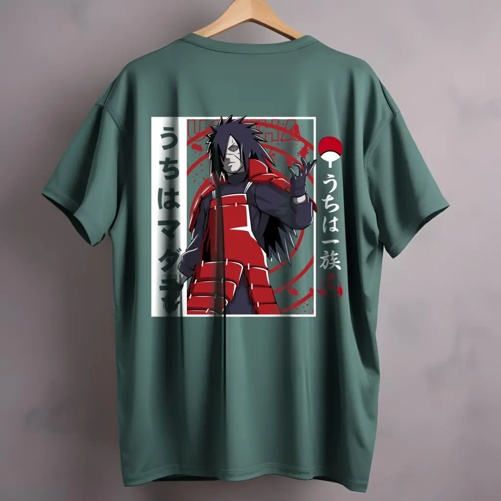 Madara Uchiha Anime Oversized T-Shirt – Green